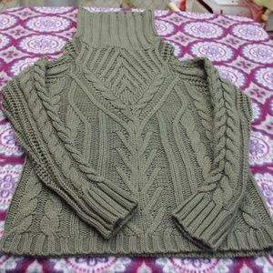 Cold shoulder cowl neck sweater